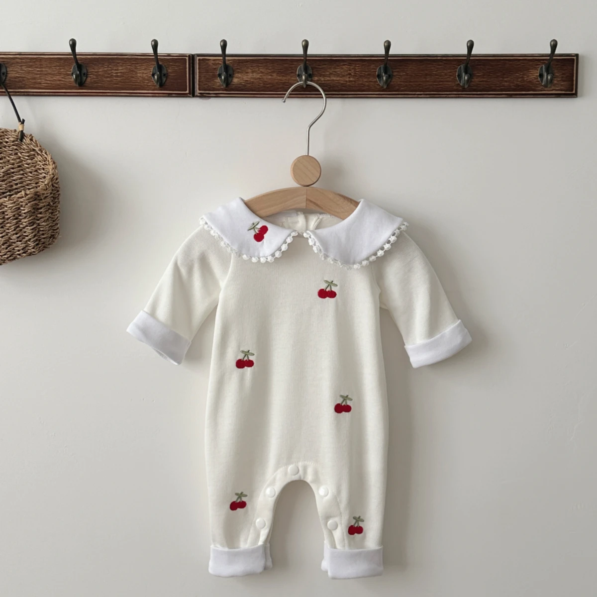 Baby Nursery Embroidery - Tatlı Kiraz Nakış Bebek Romper İlkbahar