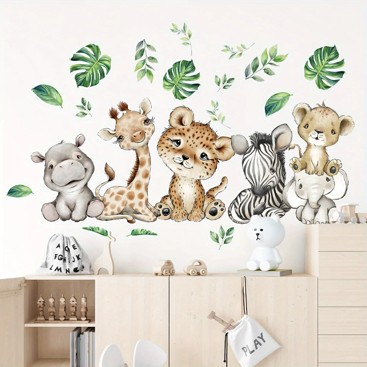 Wall Decal Nursery - 1 adet karikatür sevimli su aygırı