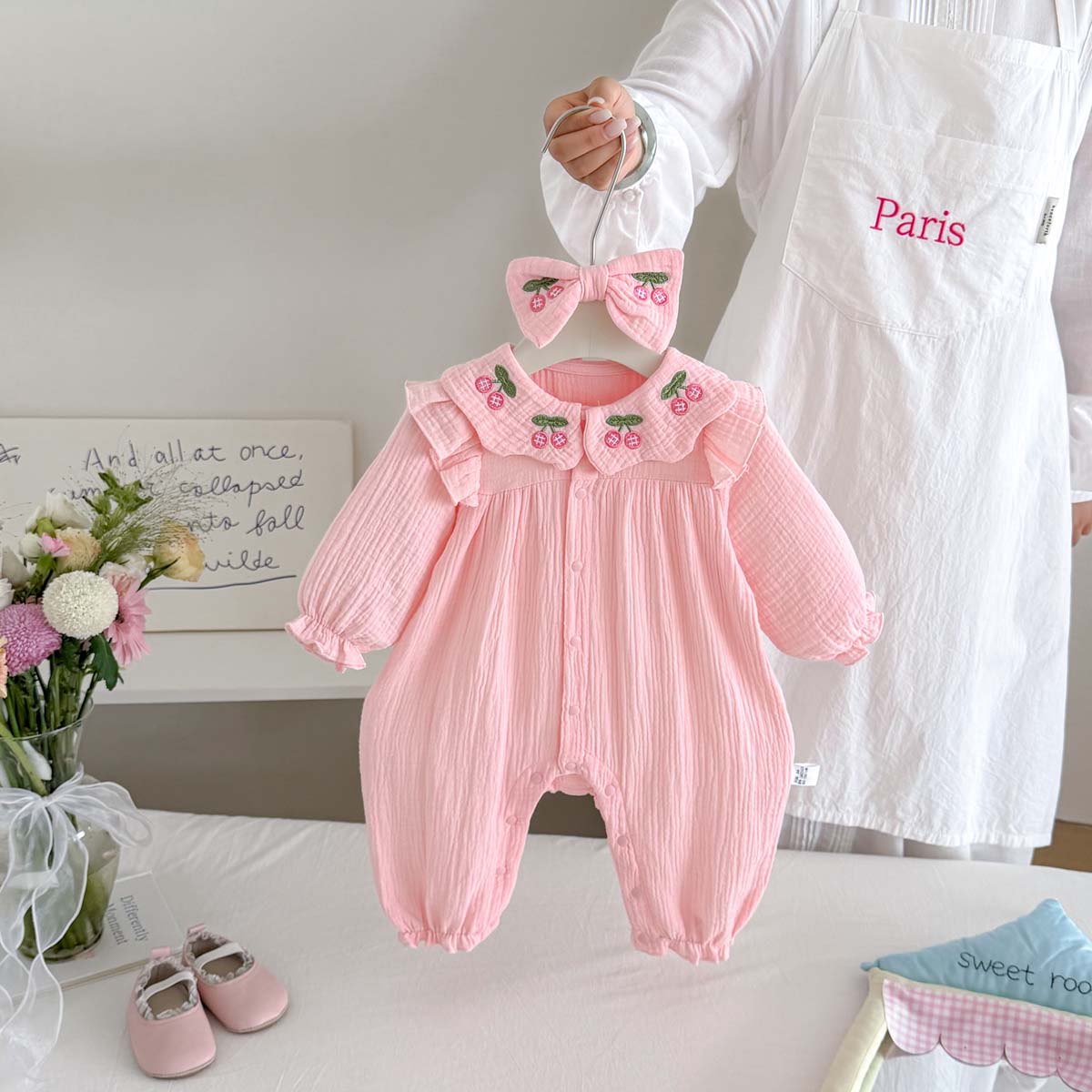 Baby Nursery Embroidery - Yenidoğan Kız Bebek İlkbahar Sonbahar Gazlı