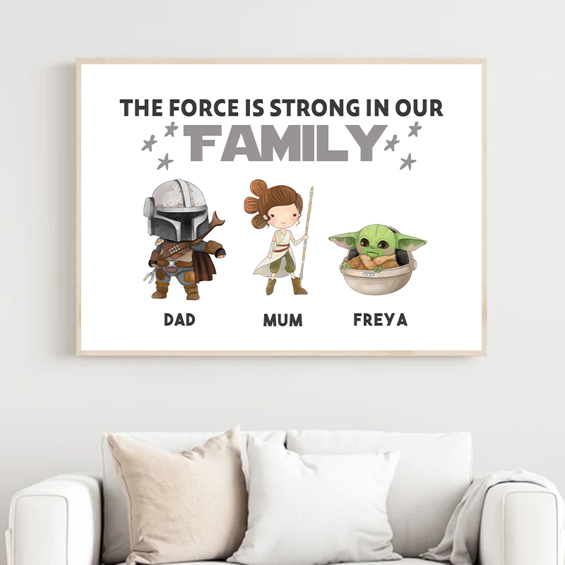 Baby Yoda Nursery - Kişiselleştirilmiş Aile Adı Baskı Yoda Karakter
