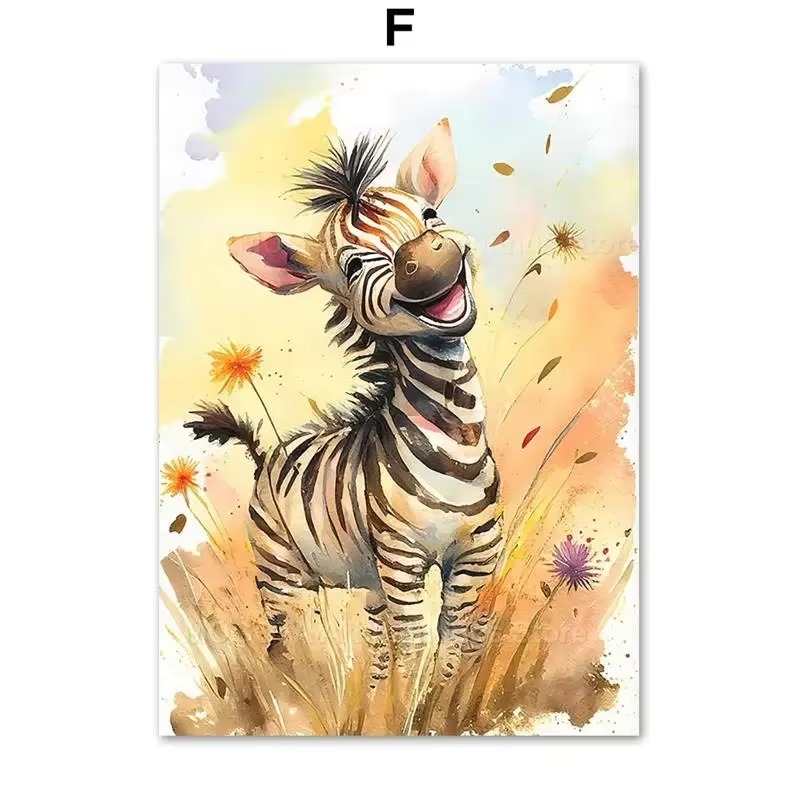 Baby Nursery Images - Suluboya Aslan Zürafa Kaplan Fil Zebra
