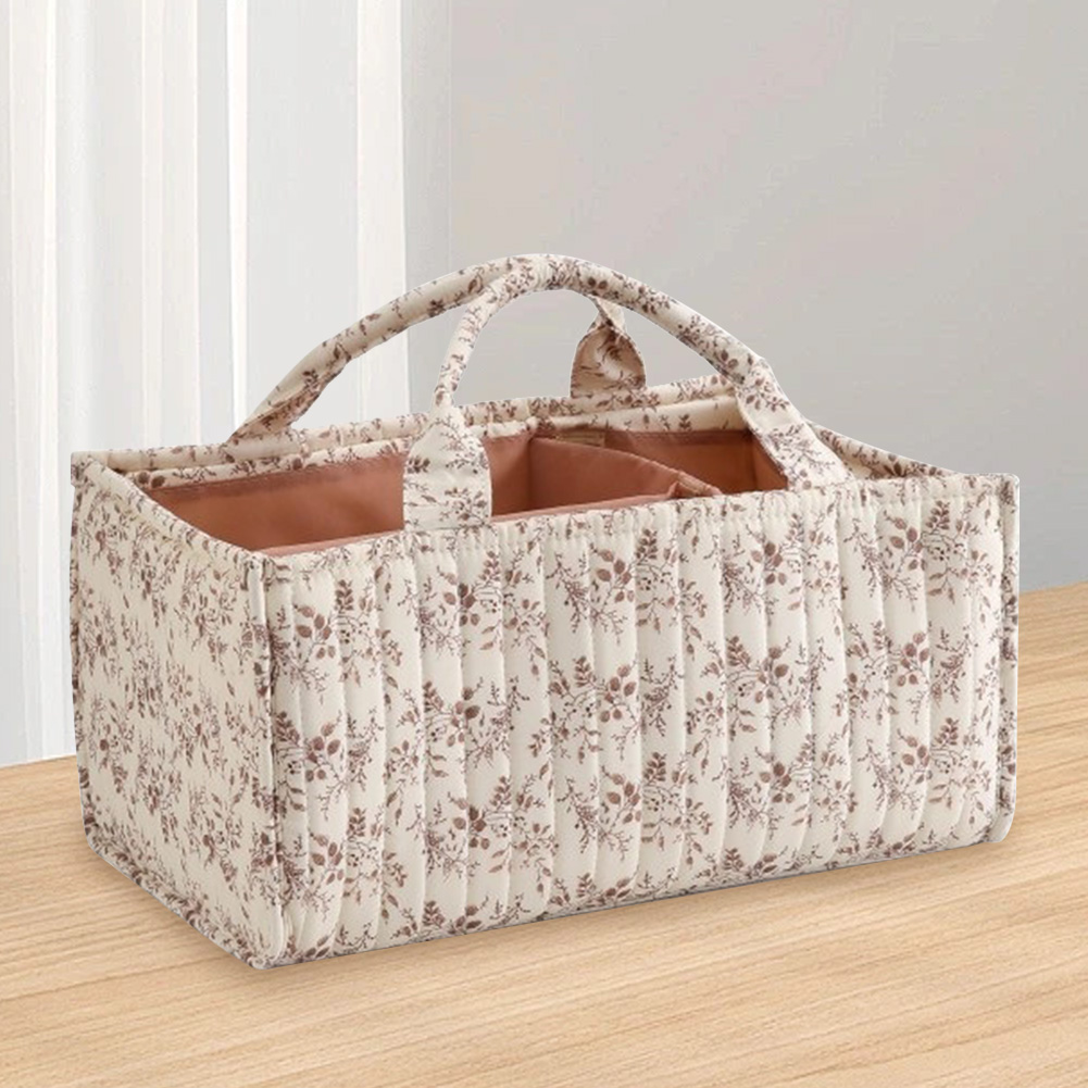 Baby Nursery Essentials - Çıkarılabilir Bölmeli Çiçek Desenli Bebek Bezi