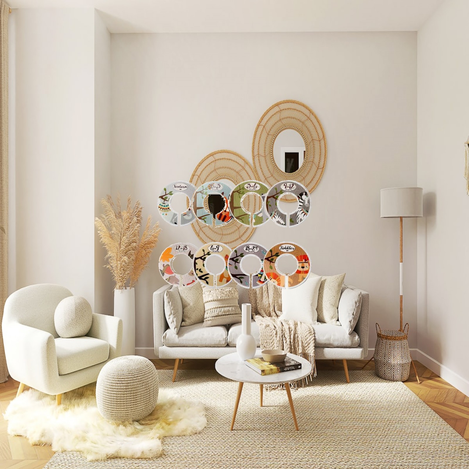 Baby Nursery Closet - Giysi Boyutu Ayırıcıları Plastik Yuvarlak Bebek