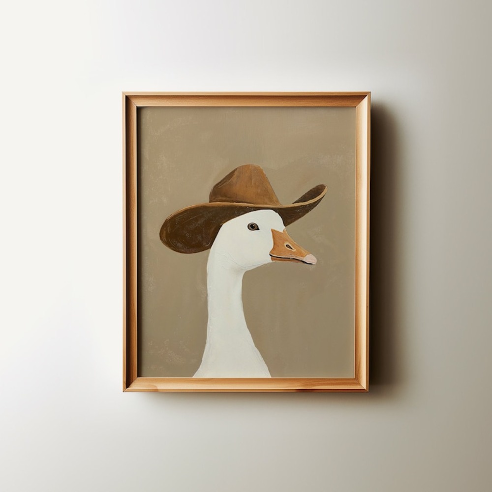 Baby Nursery Wall Art - Aptal Kovboy Kazı, kahverengi Kovboy Şapkası,