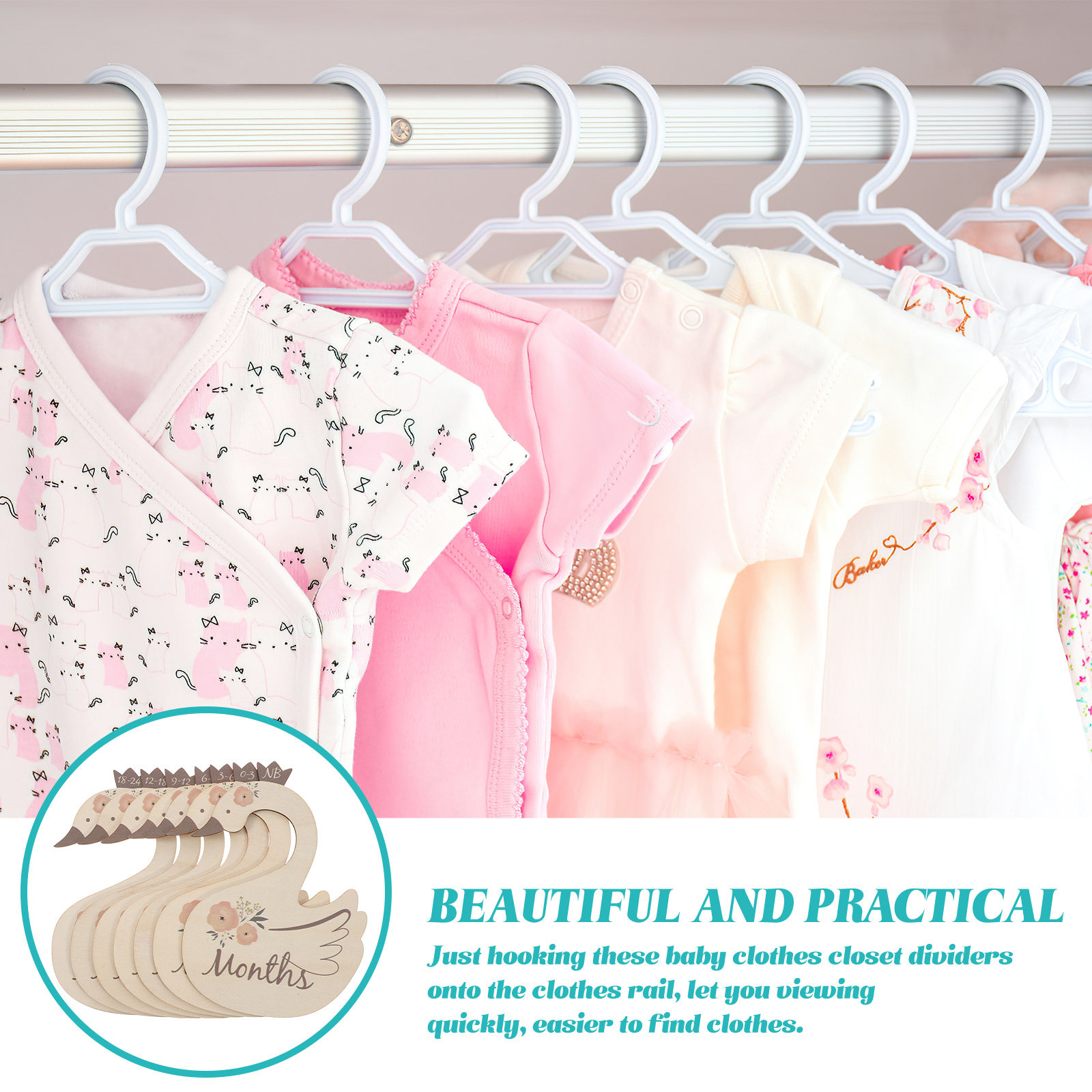 7 adet kuğu bebek giysileri bo - Baby Nursery Closet incelemesi ve fiyatı