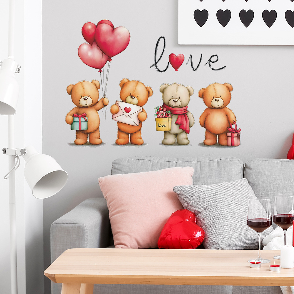 Romantik Karikatür Ayı Balon D - Baby Nursery Vinyl Wall Stickers incelemesi ve fiyatı