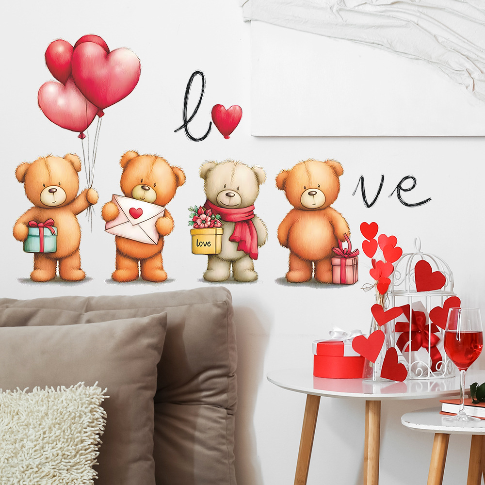 Romantik Karikatür Ayı Balon D - Baby Nursery Vinyl Wall Stickers incelemesi ve fiyatı