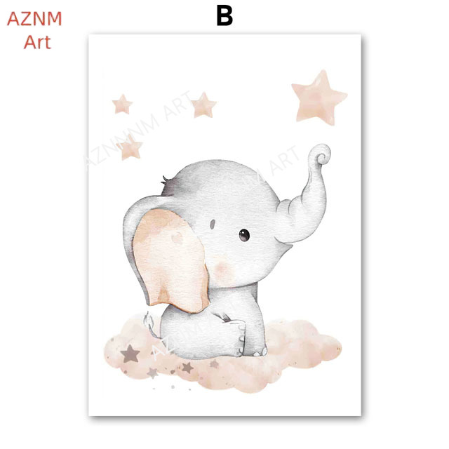 Fil Balon Gökkuşağı Ay Yıldız  - Baby Nursery Wall Art incelemesi ve fiyatı