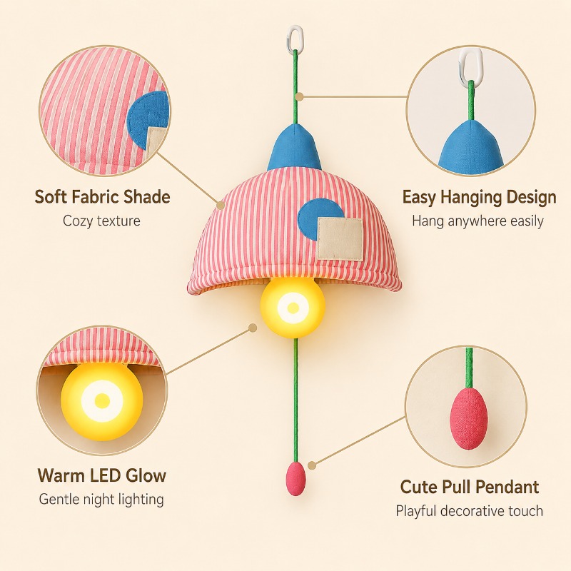 Şarj edilebilir asılı gece lam - Baby Nursery Lampshade incelemesi ve fiyatı