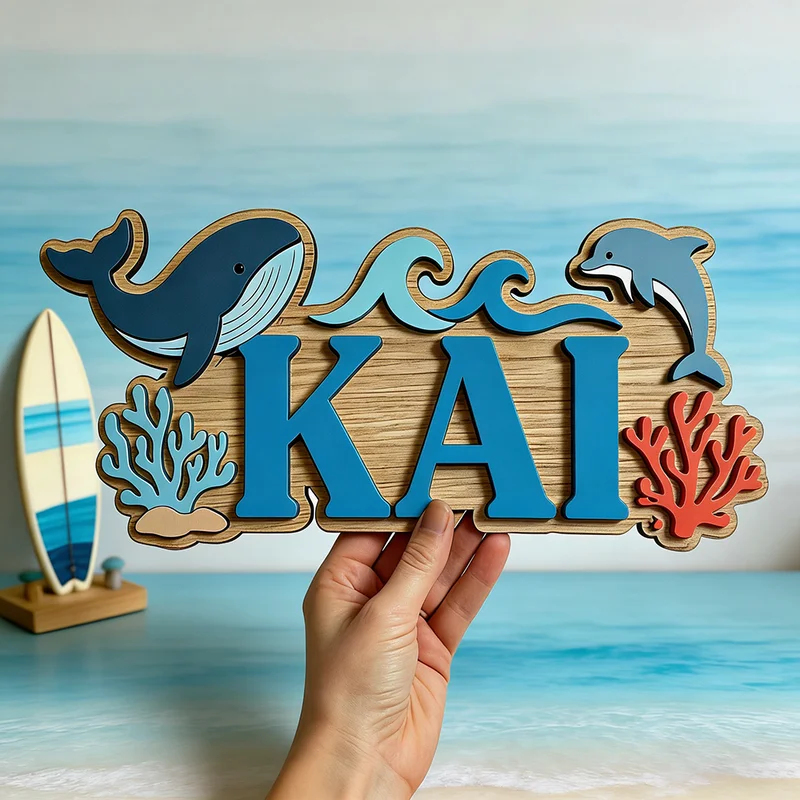 Okyanus Balinası Yunus Temalı  - Baby Nursery Name Wall Art incelemesi ve fiyatı