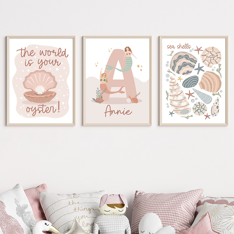 Çizgi Film Deniz Hayvanları Ba - Baby Nursery Name Wall Art incelemesi ve fiyatı