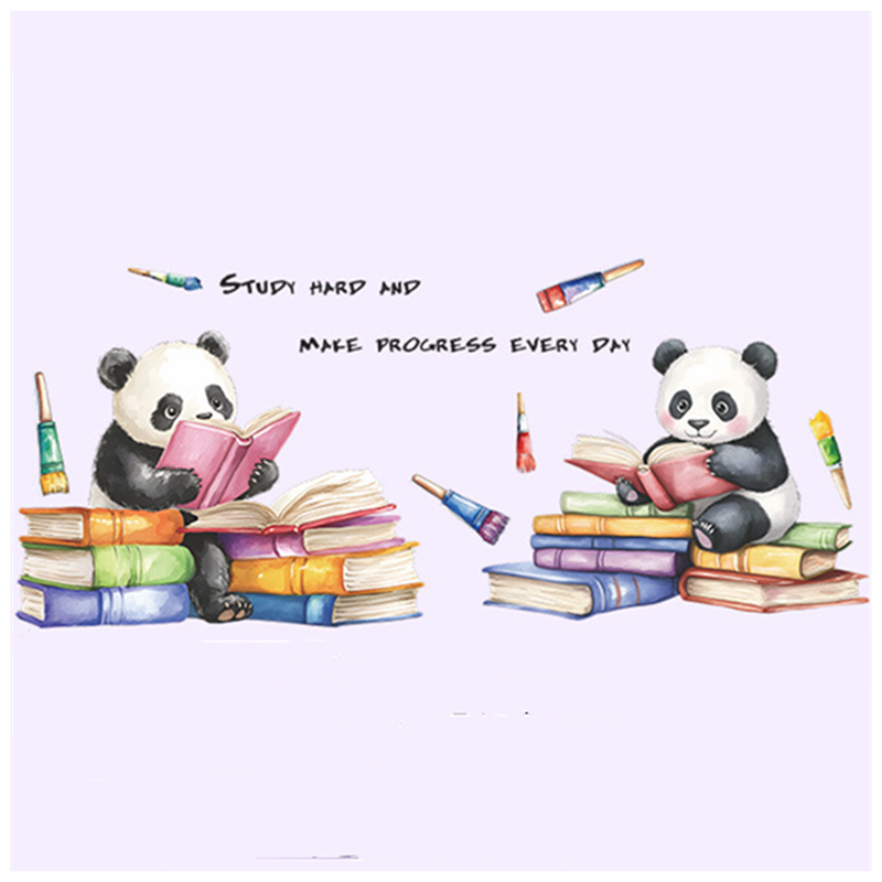 Sevimli Bebek Panda 3D Vinil D - Baby Nursery Vinyl Wall Stickers incelemesi ve fiyatı