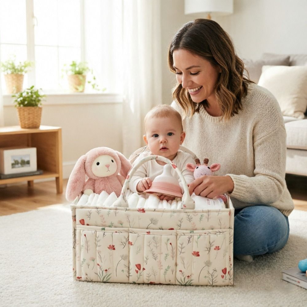 Çiçek Desenli Bebek Bezi Düzen - Baby Nursery Essentials incelemesi ve fiyatı