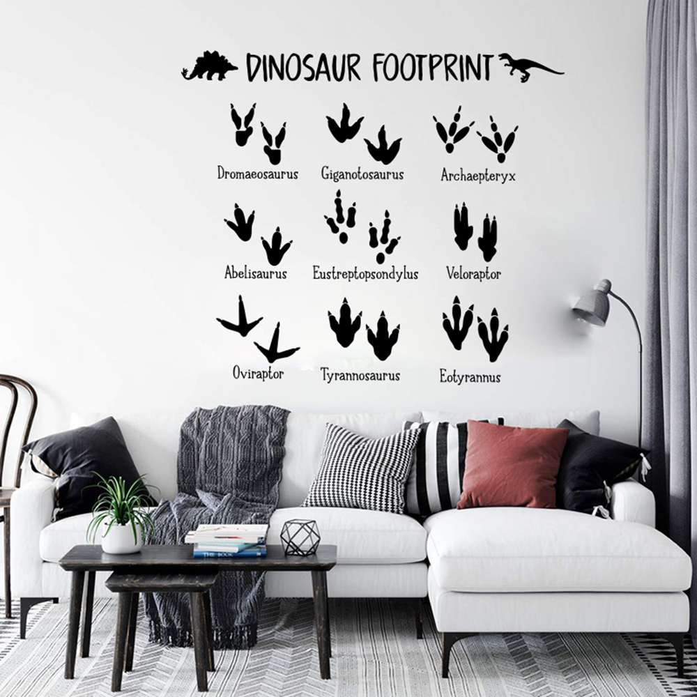 Karikatür Dinozor Ayak Izi Pen - Baby Nursery Vinyl Wall Stickers incelemesi ve fiyatı
