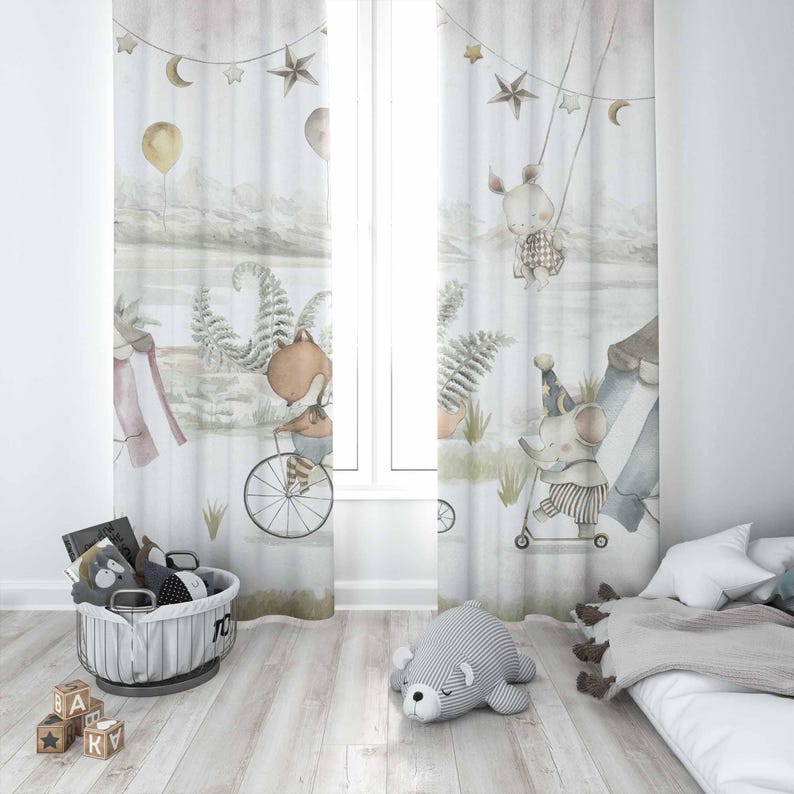 Sirk Hayvanları Perdeleri Çocu - Baby Nursery Youtube incelemesi ve fiyatı