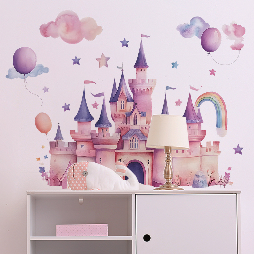 Pembe Kale Duvar Çıkartmaları  - Baby Nursery Wall Mural incelemesi ve fiyatı