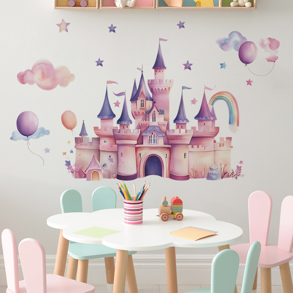 Pembe Kale Duvar Çıkartmaları  - Baby Nursery Wall Mural incelemesi ve fiyatı