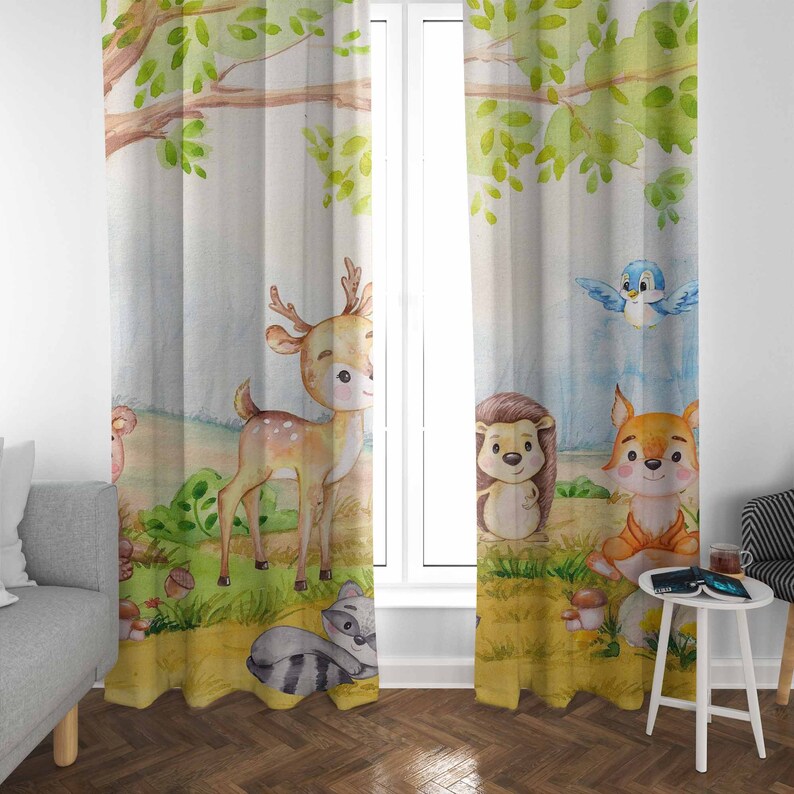 Orman Hayvanları Perdeleri Çoc - Baby Nursery Youtube incelemesi ve fiyatı