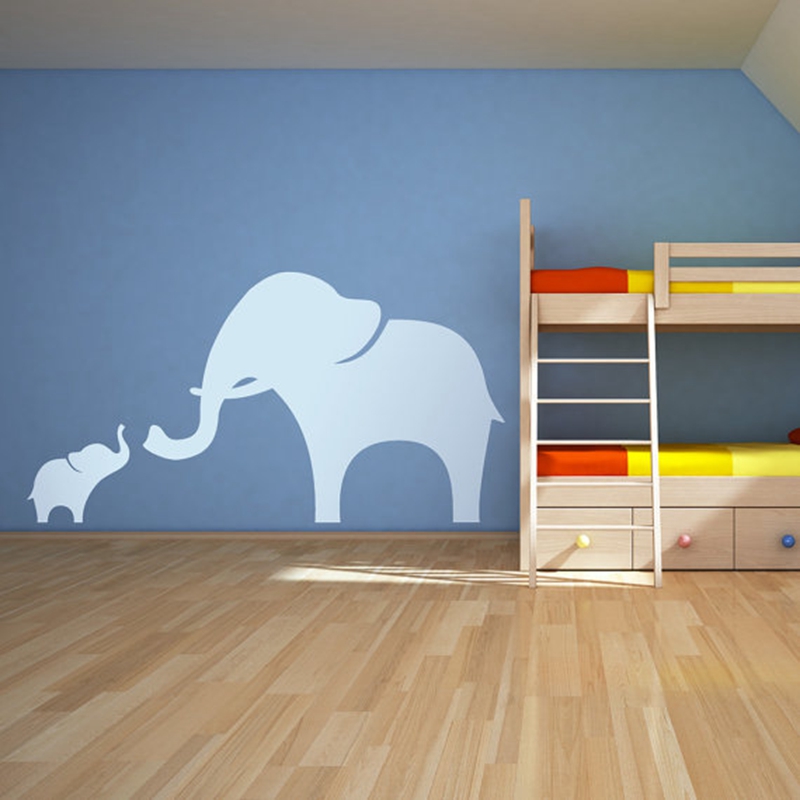 Anne ve Bebek Fil Duvar Çıkart - Baby Nursery Vinyl Wall Stickers incelemesi ve fiyatı