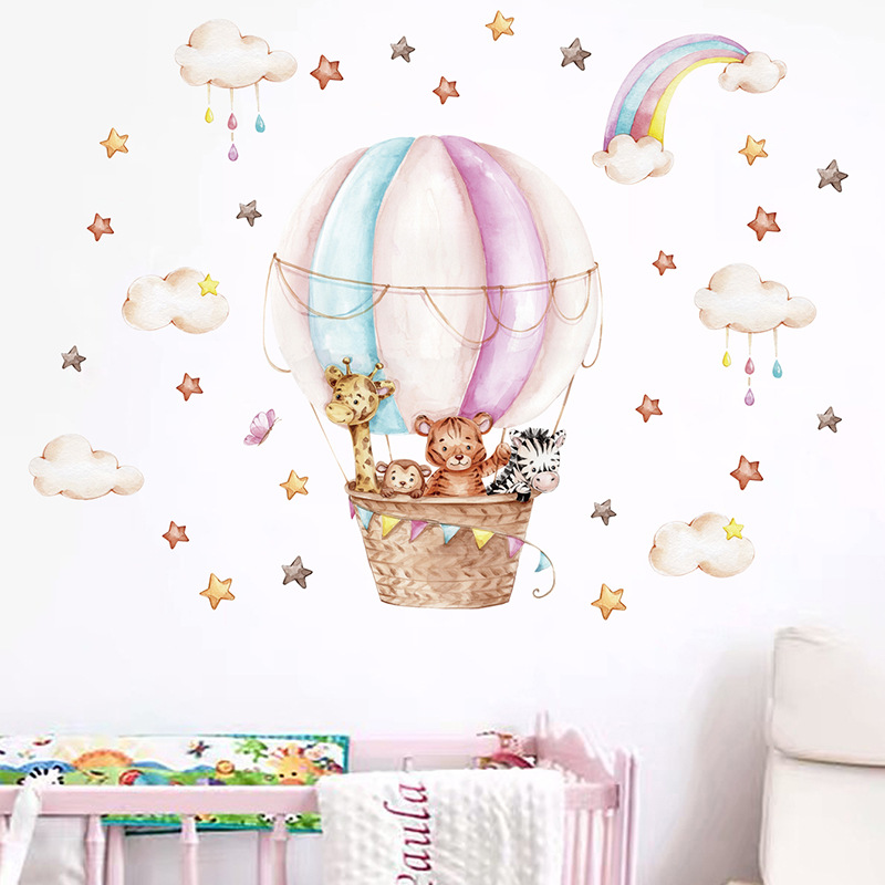 Suluboya Pembe Sıcak Hava Balo - Baby Nursery Vinyl Wall Stickers incelemesi ve fiyatı