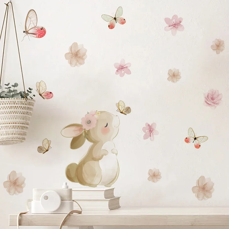 Boho Tarzı Çiçekli Tavşan Kele - Wall Decal Nursery incelemesi ve fiyatı