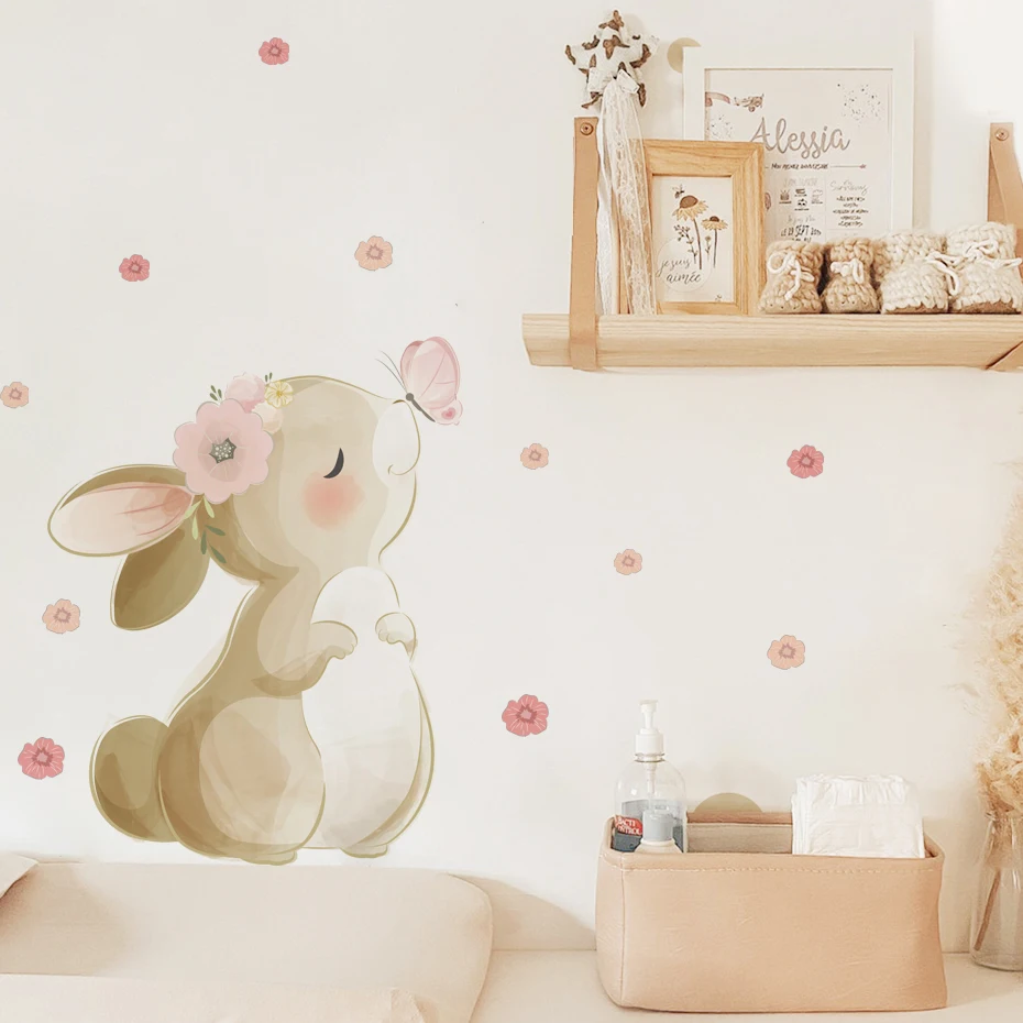 Boho Tarzı Çiçekli Tavşan Kele - Wall Decal Nursery incelemesi ve fiyatı