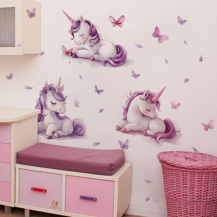 Karikatür Fantezi Unicorn Duva - Baby Nursery Vinyl Wall Stickers incelemesi ve fiyatı