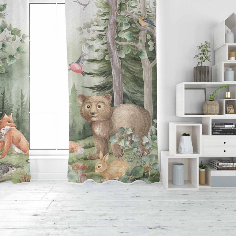 Orman Hayvanları Perdeleri Çoc - Baby Nursery Youtube incelemesi ve fiyatı
