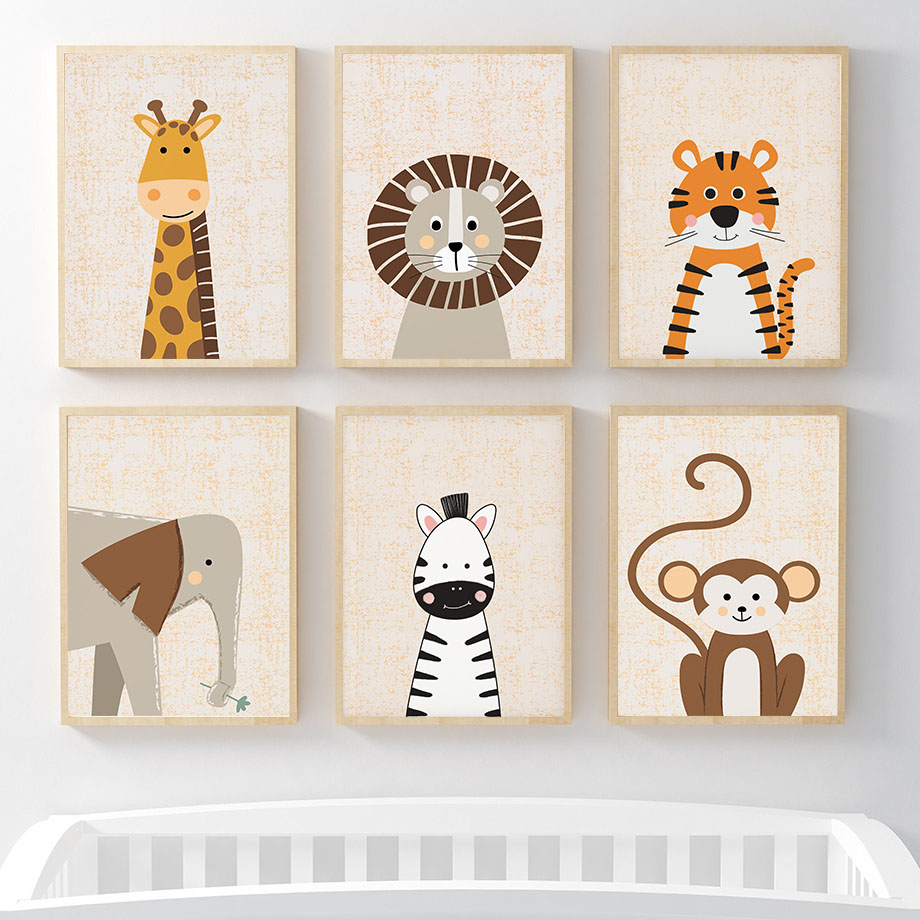 Aslan Zürafa Fil Zebra Maymun  - Baby Nursery Name Wall Art incelemesi ve fiyatı