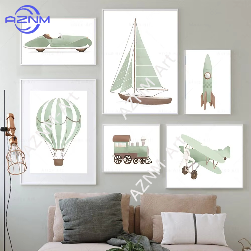 1 adet uçak sıcak hava balonu  - Baby Nursery Wall Art incelemesi ve fiyatı
