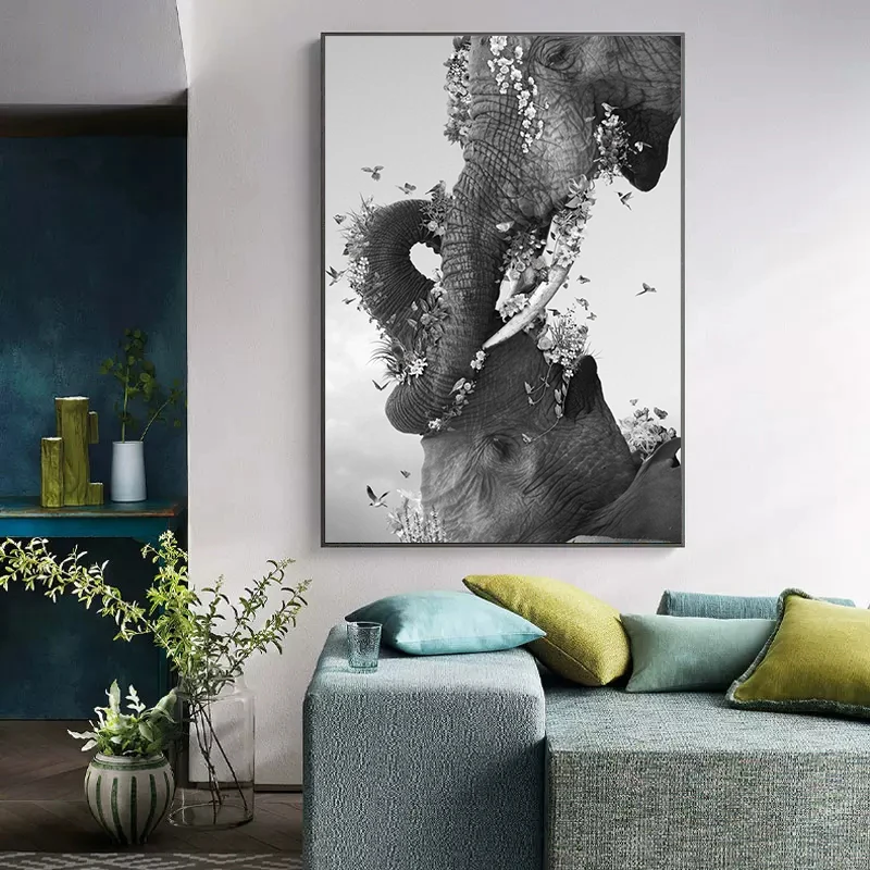 Yaban hayatı fil aile posterle - Baby Nursery Images incelemesi ve fiyatı