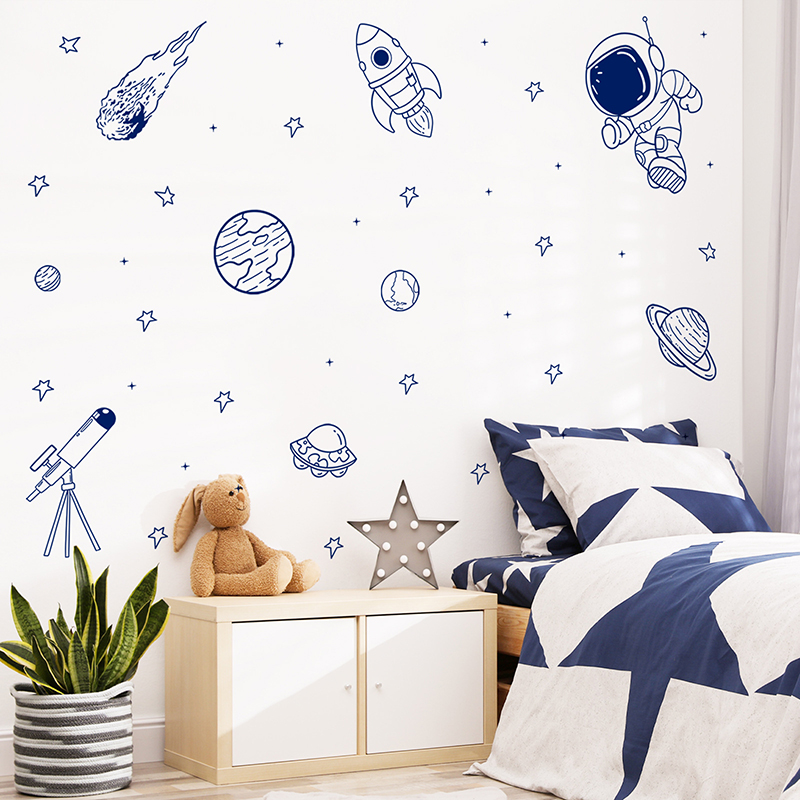 Karikatür Evren Astronot Gezeg - Baby Nursery Wall Mural incelemesi ve fiyatı