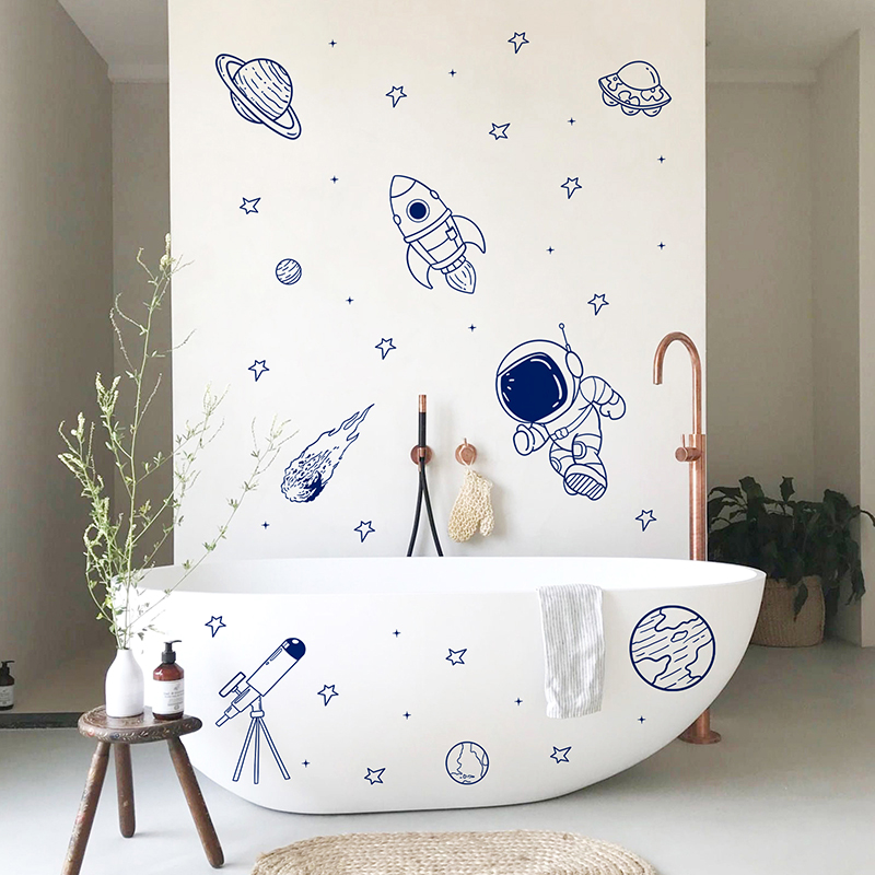 Karikatür Evren Astronot Gezeg - Baby Nursery Wall Mural incelemesi ve fiyatı