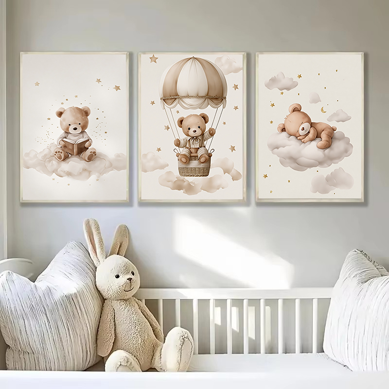 3'lü/set Bohem Ayıcık Hayvan Ö - Baby Nursery Wall Art incelemesi ve fiyatı