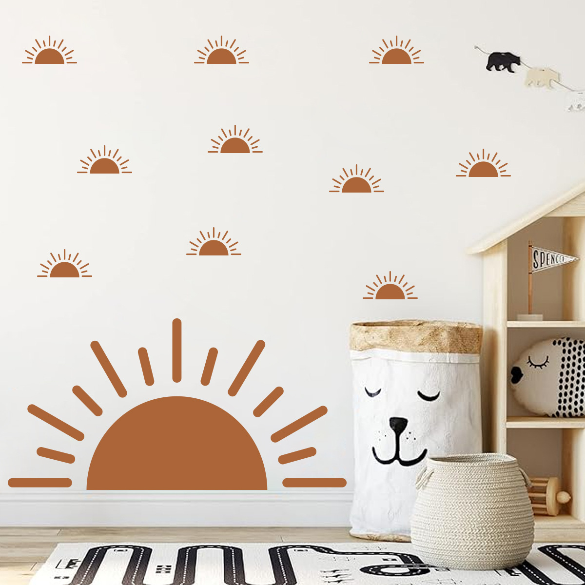 Boho Yarım Güneş Duvar Sticker - Baby Nursery Vinyl Wall Stickers incelemesi ve fiyatı