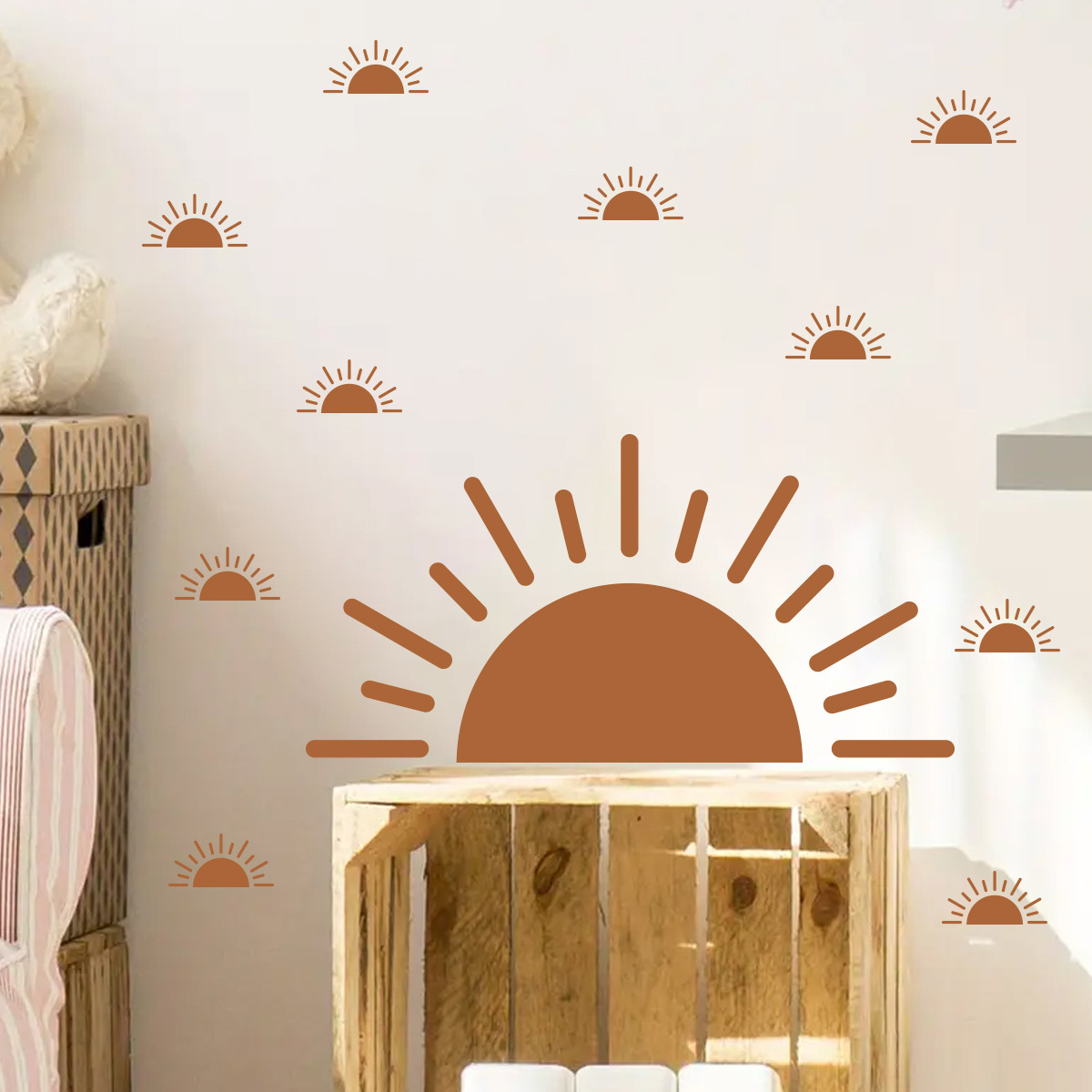 Boho Yarım Güneş Duvar Sticker - Baby Nursery Vinyl Wall Stickers incelemesi ve fiyatı